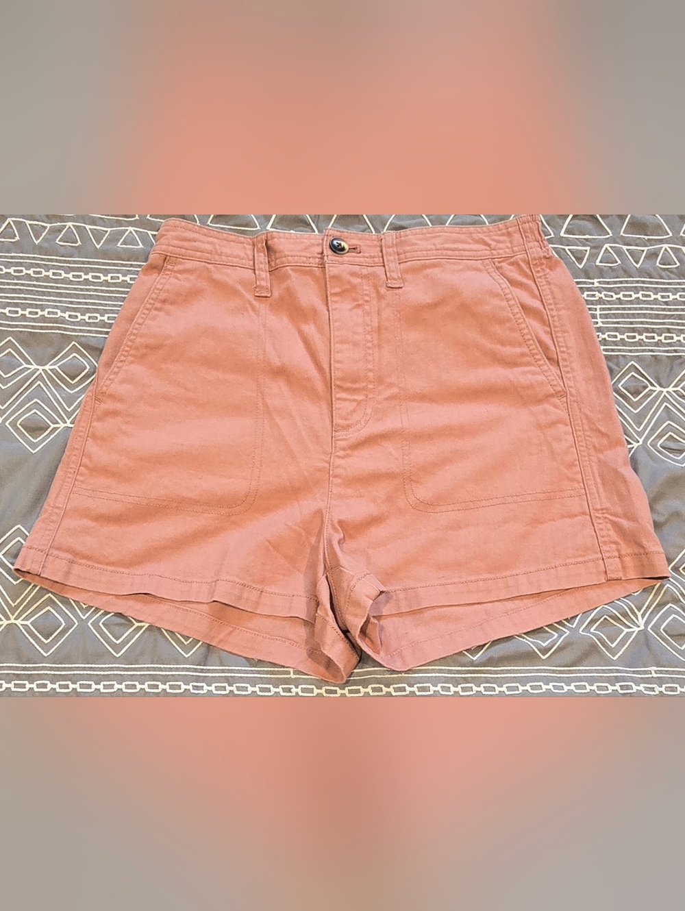 Women's High-Rise Cotton Blend Shorts in Dusty Rose